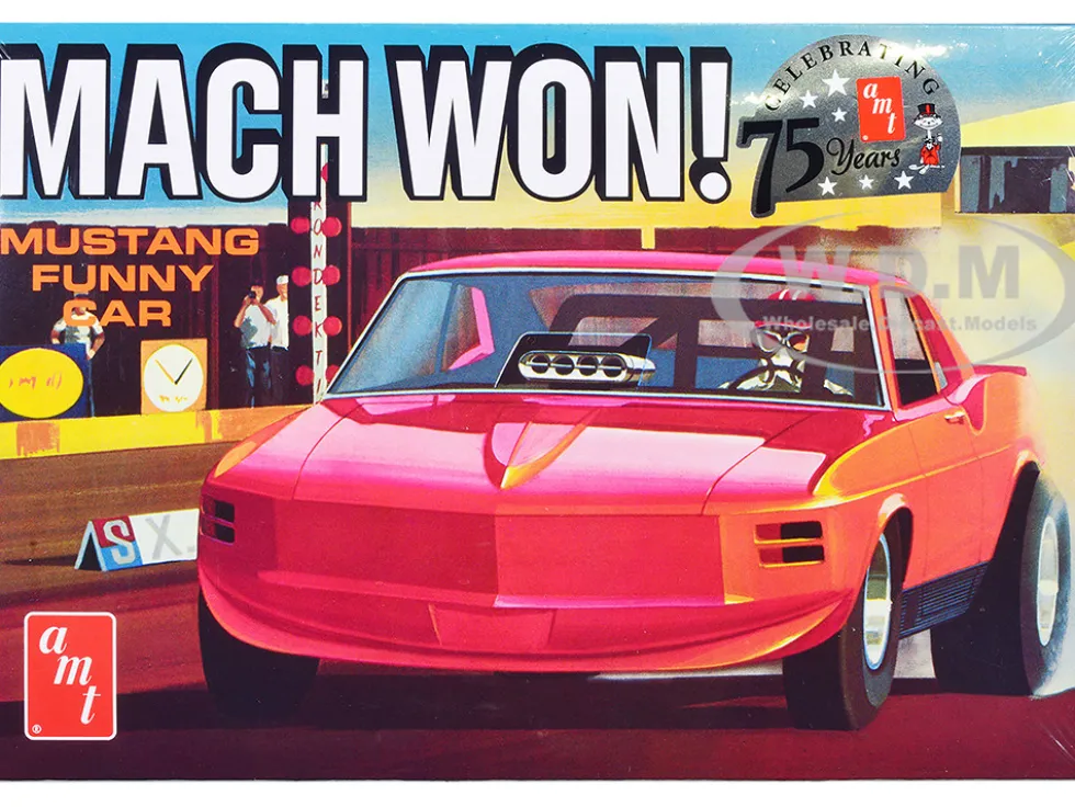 Skill 3 Model Kit 1970 Ford Mustang Funny Car Mach Won 1/25 Scale Model AMT AMT1455