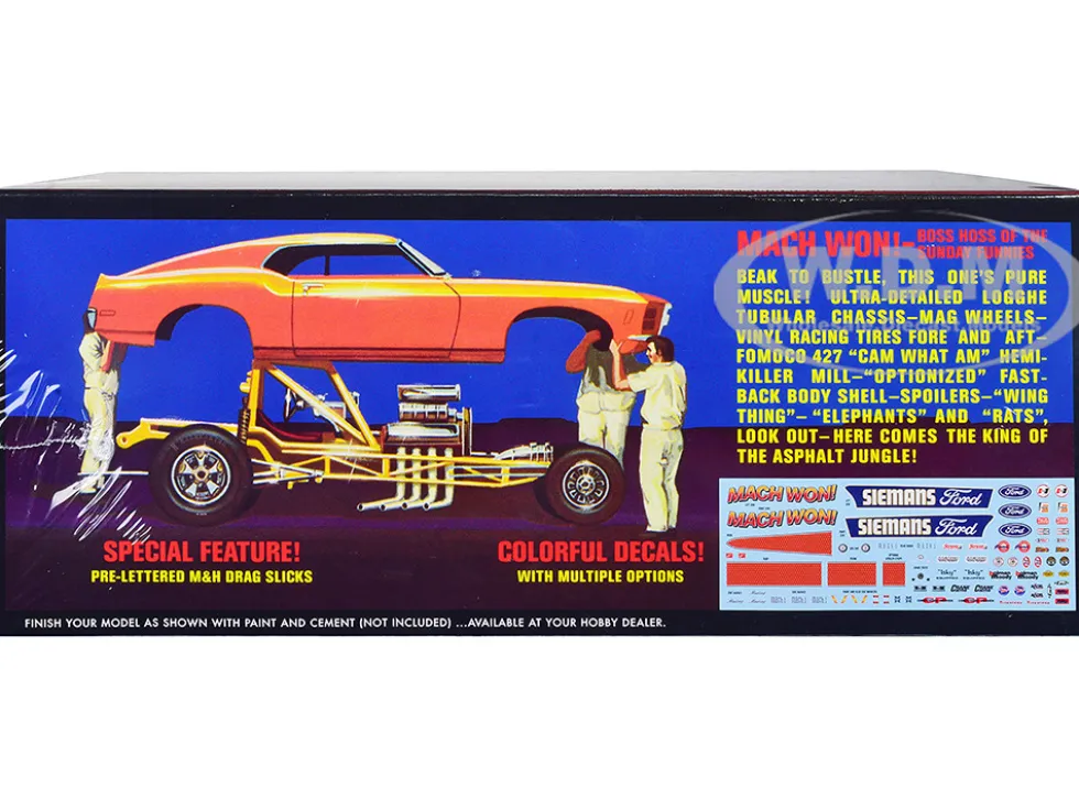 Skill 3 Model Kit 1970 Ford Mustang Funny Car Mach Won 1/25 Scale Model AMT AMT1455