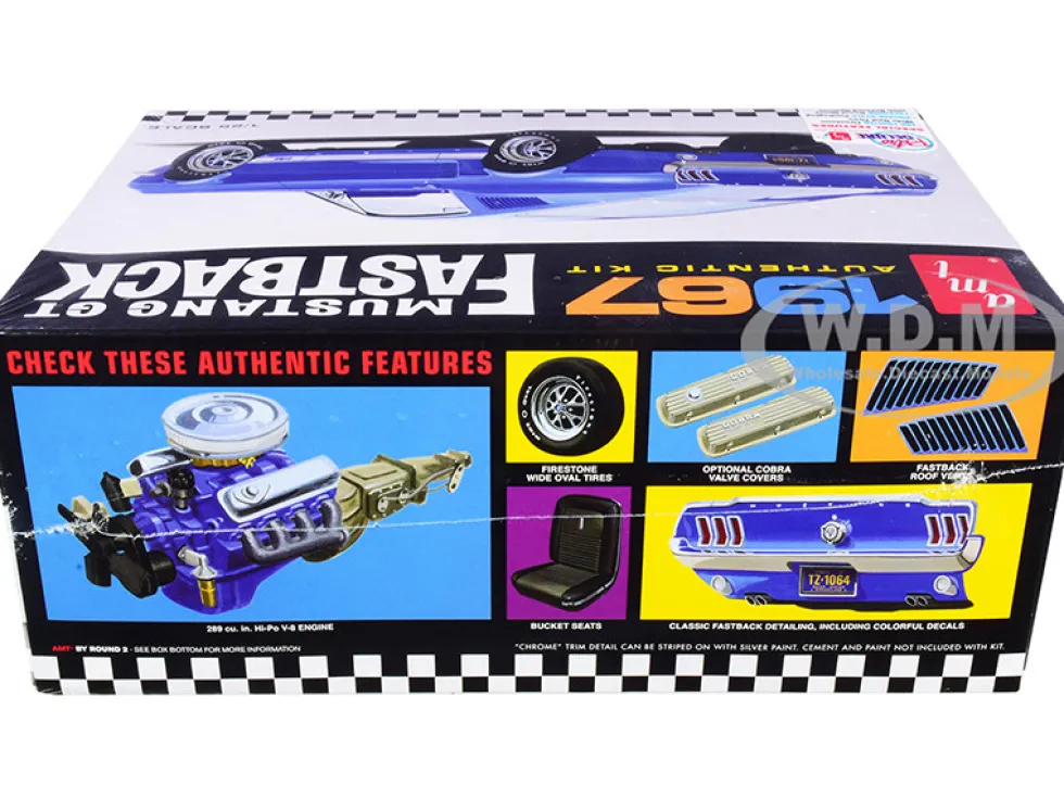 Skill 2 Model Kit 1967 Ford Mustang GT Fastback 1/25 Scale Model AMT AMT1241