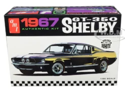 Skill 2 Model Kit 1967 Ford Mustang Shelby GT350 White 1/25 Scale Model AMT AMT800
