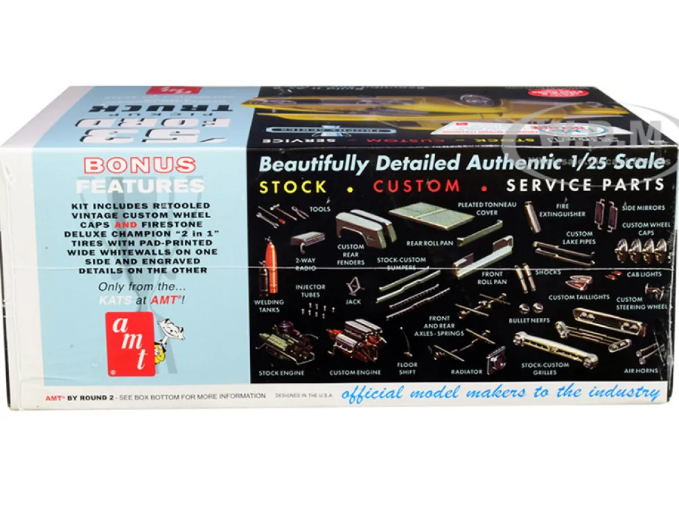 Skill 2 Model Kit 1953 Ford Pickup Truck Trophy Series 3 in 1 Kit 1/25 Scale Model AMT AMT882