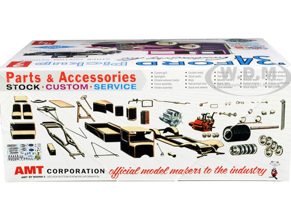 Skill 2 Model Kit 1934 Ford Pickup Truck 3 in 1 Kit Trophy Series 1/25 Scale Model AMT AMT1120