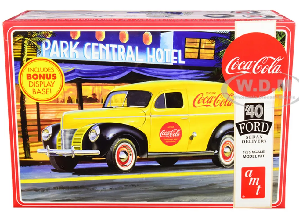 Skill 3 Model Kit 1940 Ford Sedan Delivery Van Coca Cola Display Base 1/25 Scale Model AMT AMT1161