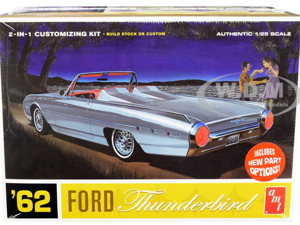 Skill 2 Model Kit 1962 Ford Thunderbird 2-in-1 Kit 1/25 Scale Model AMT AMT682