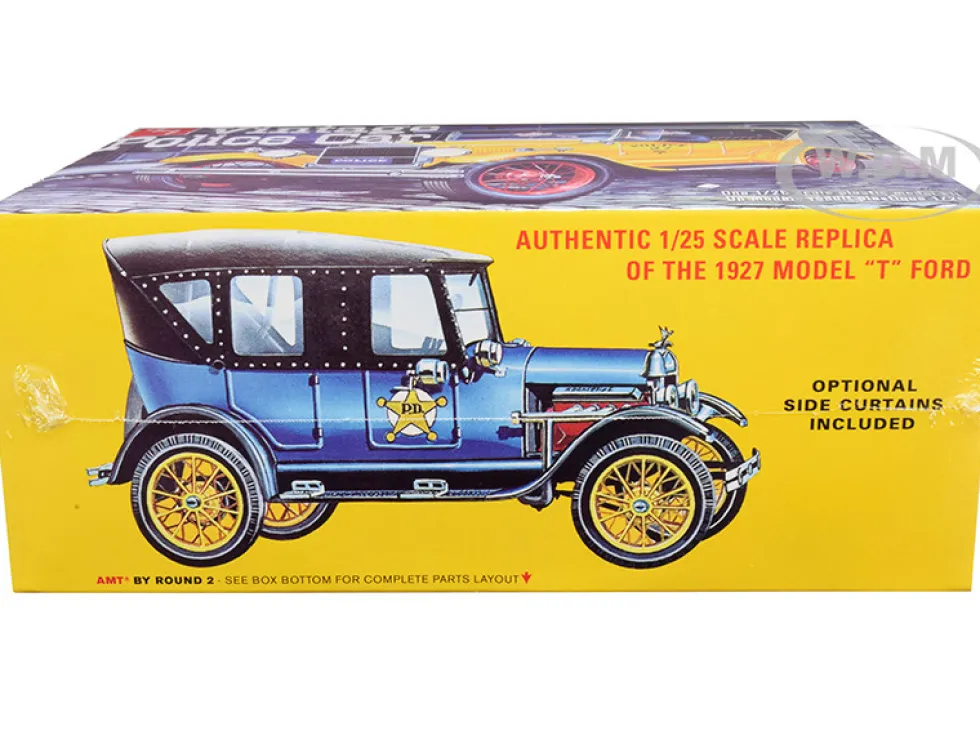 Skill 2 Model Kit 1927 Ford T Vintage Police Car 1/25 Scale Model AMT AMT1182