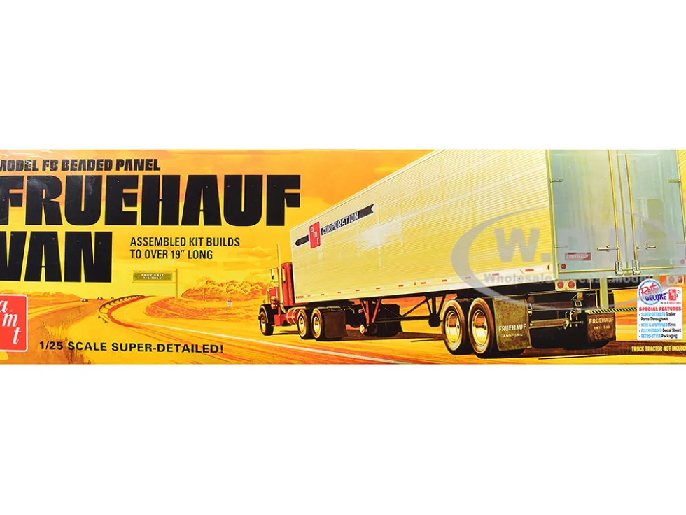 Skill 3 Model Kit Fruehauf FB Beaded Panel Van Trailer 1/25 Scale Model by AMT