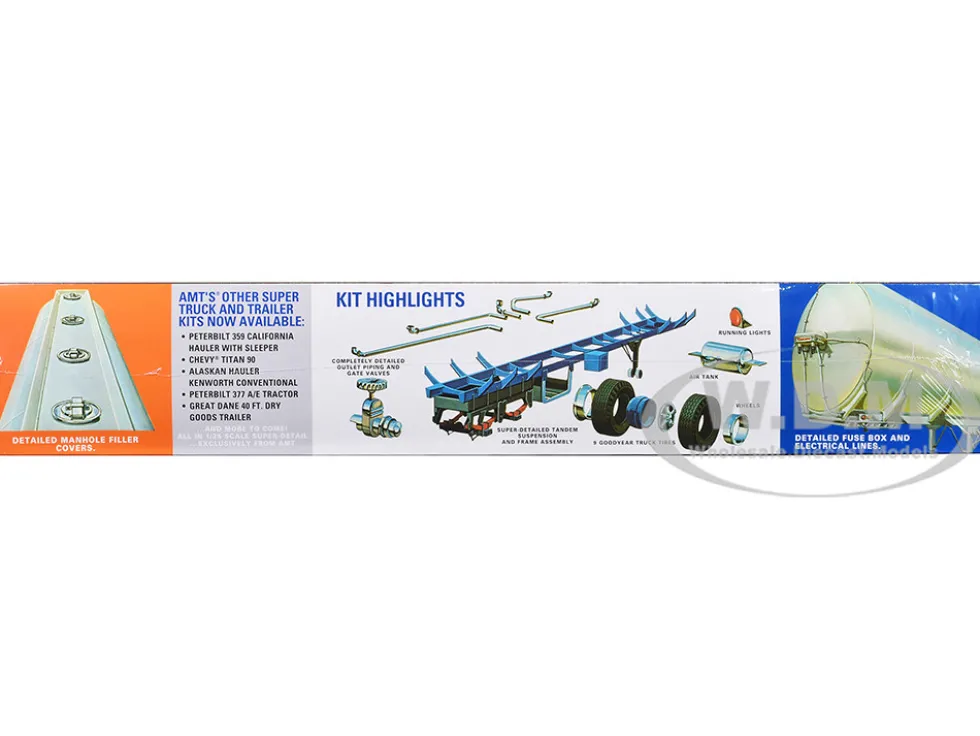 Skill 3 Model Kit Fruehauf Tanker Trailer Gulf Oil 1/25 Scale Model AMT AMT1354