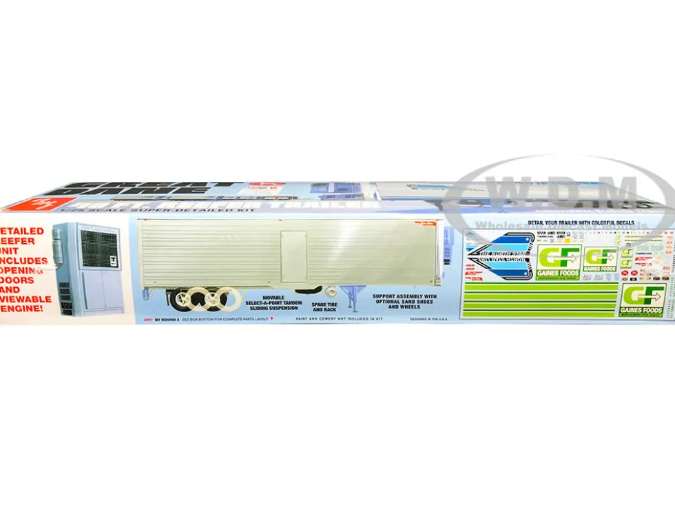Skill 3 Model Kit Great Dane 40 Ft. Reefer Refrigerated Trailer 1/25 Scale Model AMT AMT1249
