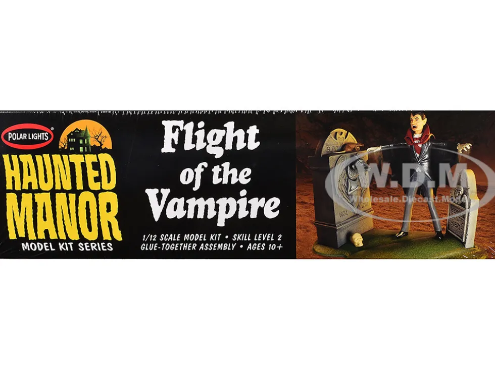 Skill 2 Model Kit Haunted Manor "Flight of the Vampire" Diorama Set 1/12 Scale Model by Polar Lights