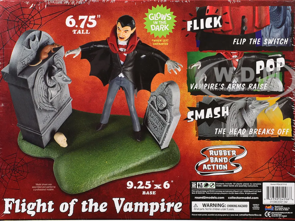 Skill 2 Model Kit Haunted Manor "Flight of the Vampire" Diorama Set 1/12 Scale Model by Polar Lights