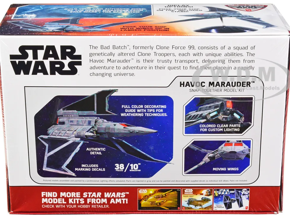 Skill 2 Model Kit Havoc Marauder Space Ship Star Wars The Bad Batch 2021 Current TV Series 1/144 Scale Model AMT AMT1348