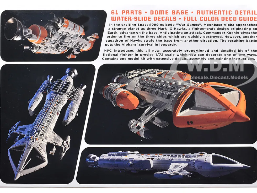 Skill 2 Model Kit Hawk Mark IX Spacecraft "Space: 1999" (1975-1977) TV Series 1/72 Scale Model by MPC