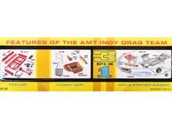 Skill 2 Model Kit Indy Drag Combo Chevrolet II Wagon and Funny Car with Trailer 3 in 1 Set 1/25 Scale Model by AMT