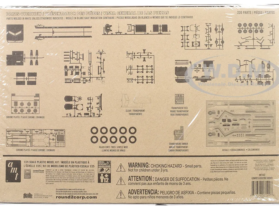 Skill 3 Model Kit Kenworth Aerodyne Cabover Truck Tractor 1/25 Scale Model by AMT