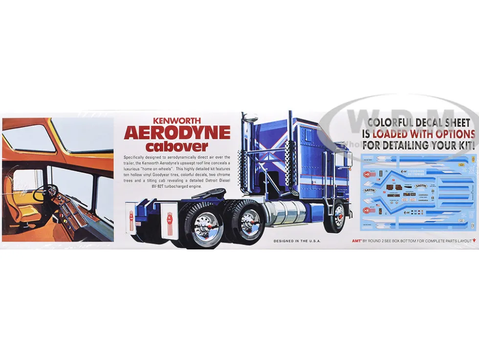 Skill 3 Model Kit Kenworth Aerodyne Cabover Truck Tractor 1/25 Scale Model by AMT