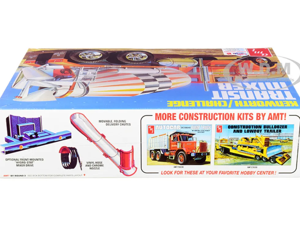 Skill 3 Model Kit Kenworth Challenge Transit Cement Mixer Truck 1/25 Scale Model AMT AMT1215