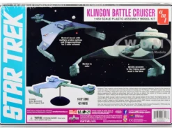 Skill 2 Model Kit Klingon Warrior Empire Alien Battle Cruiser Star Trek 1966 1969 TV Series 1/650 Scale Model AMT AMT1428
