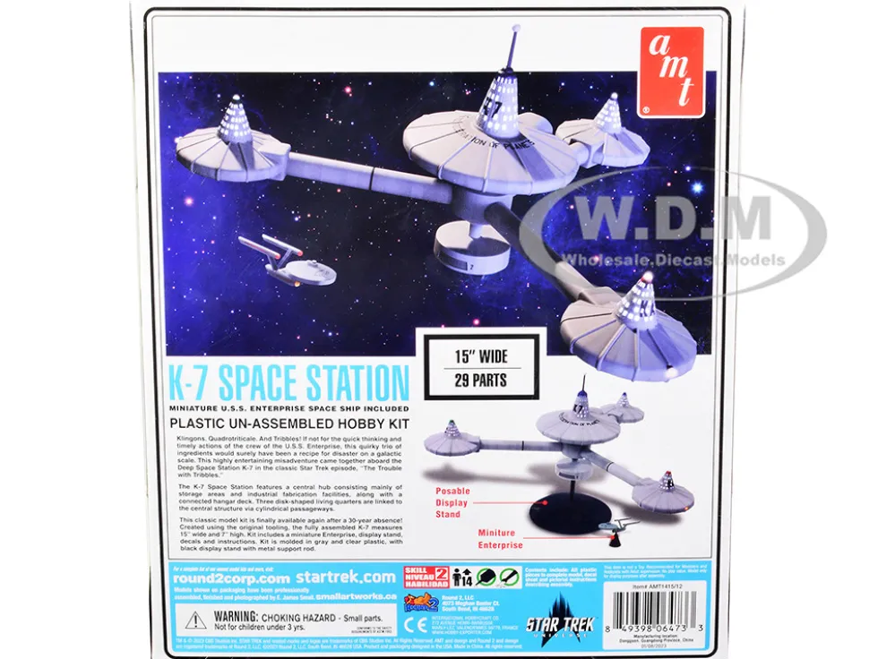 Skill 2 Model Kit K 7 Space Station Star Trek 1966 1969 TV Series 1/7600 Scale Model AMT AMT1415