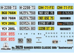 Skill 3 Model Kit Land Rover Range Rover Classic 50th Anniversary 1/24 Scale Model Italeri 3629