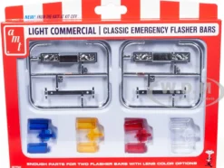Skill 2 Model Kit Light Commercial Classic Emergency Flasher Bars Set of 10 pieces for 1/25 Scale Model AMT AMTPP032
