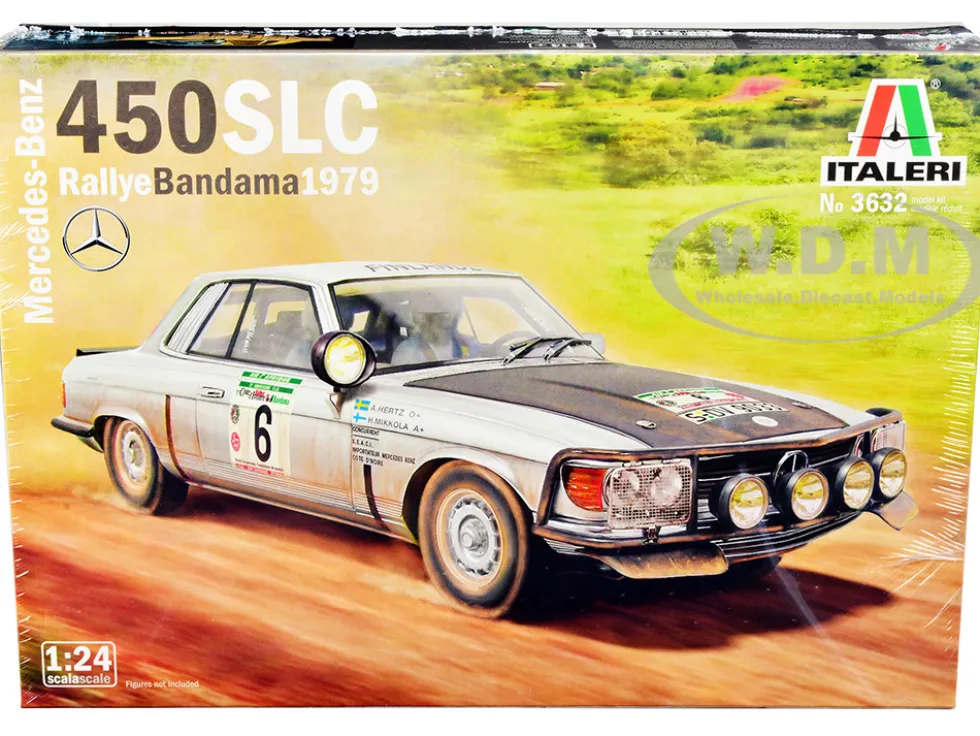 Skill 3 Model Kit Mercedes Benz 450 SLC Winner Rallye Bandama Ivory Coast 1979 1/24 Scale Model Italeri 3632