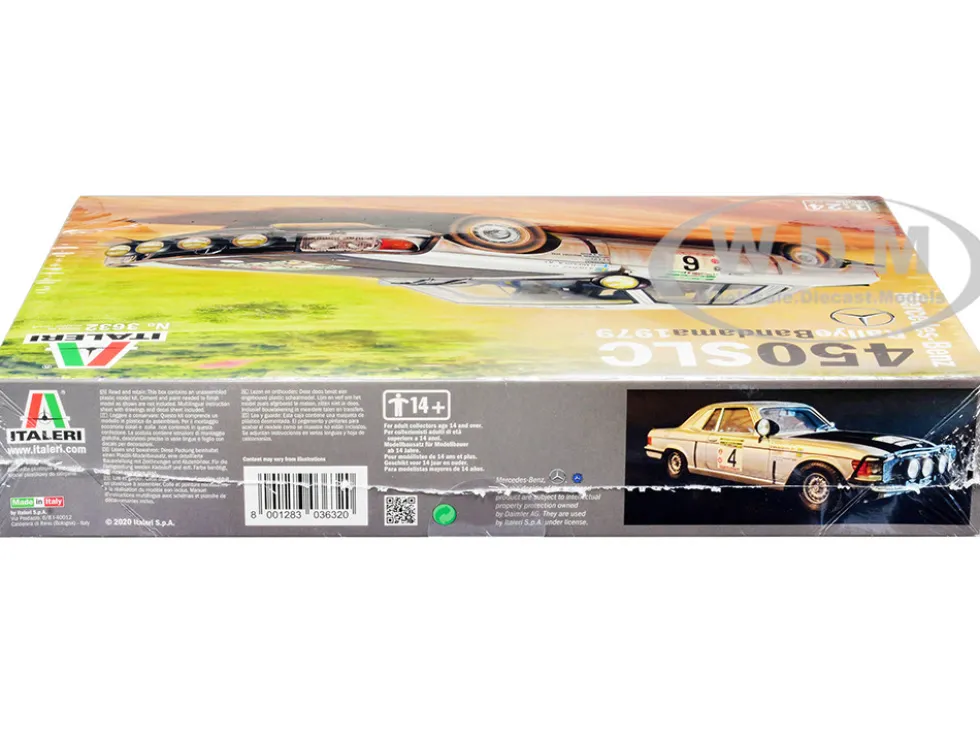 Skill 3 Model Kit Mercedes Benz 450 SLC Winner Rallye Bandama Ivory Coast 1979 1/24 Scale Model Italeri 3632
