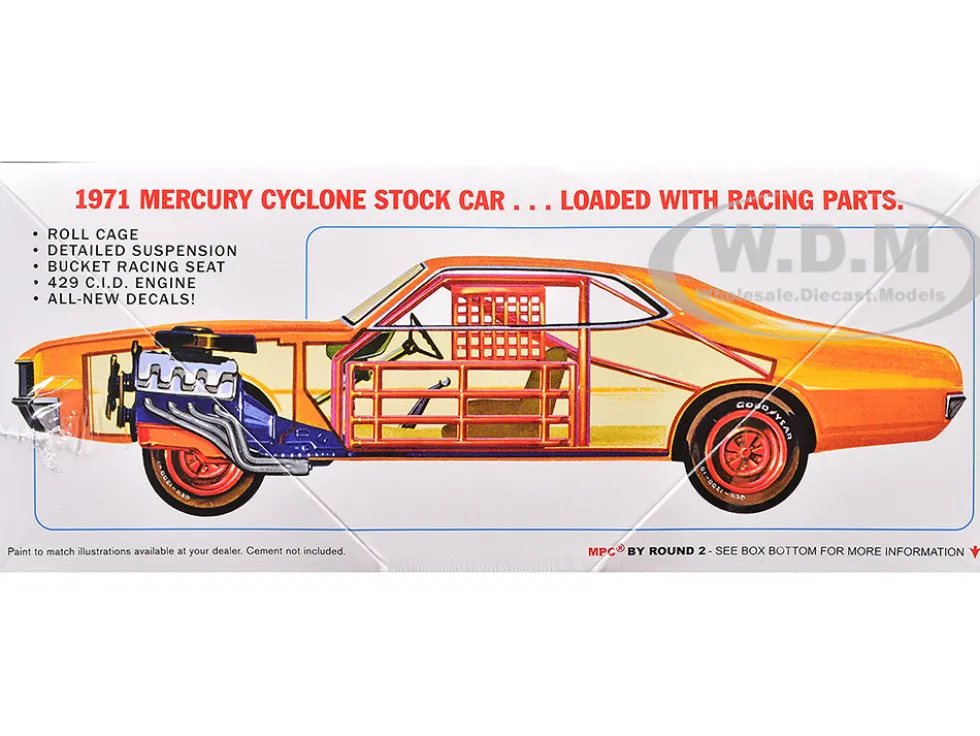 Skill 2 Model Kit 1971 Mercury Cyclone Stock Car 1/25 Scale Model by MPC