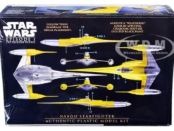 Skill 2 Model Kit Naboo Starfighter Spaceship Star Wars Episode I The Phantom Menace 1999 Movie 1/48 Scale Model AMT AMT1376