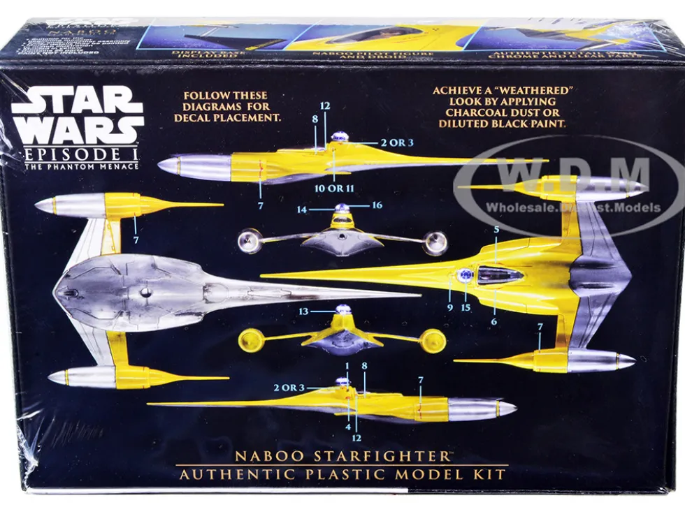 Skill 2 Model Kit Naboo Starfighter Spaceship Star Wars Episode I The Phantom Menace 1999 Movie 1/48 Scale Model AMT AMT1376
