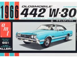Skill 2 Model Kit 1966 Oldsmobile 442 W 30 Hardtop 1/25 Scale Model AMT AMT1432M