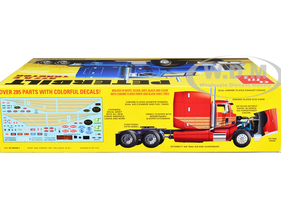 Skill 3 Model Kit Peterbilt 377 A E Truck Tractor 1/24 Scale Model AMT AMT1337
