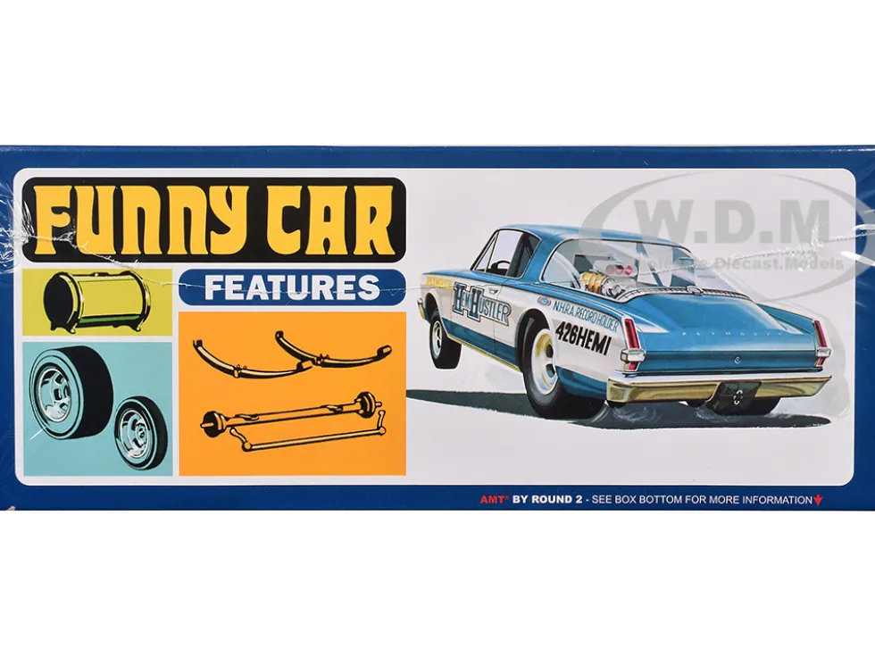 Skill 2 Model Kit 1966 Plymouth Barracuda Funny Car "Hemi Hustler" 1/25 Scale Model by AMT