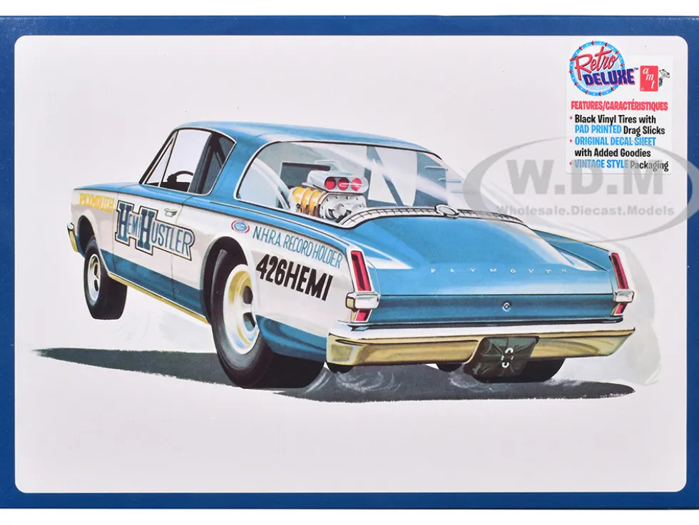 Skill 2 Model Kit 1966 Plymouth Barracuda Funny Car "Hemi Hustler" 1/25 Scale Model by AMT
