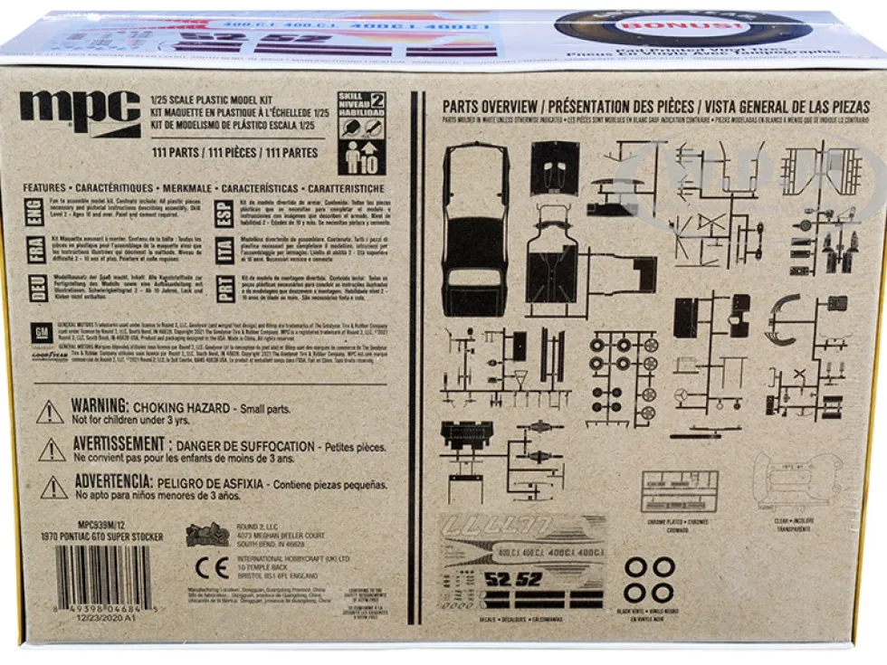 Skill 2 Model Kit 1970 Pontiac GTO Super Stocker 1/25 Scale Model MPC MPC939 M