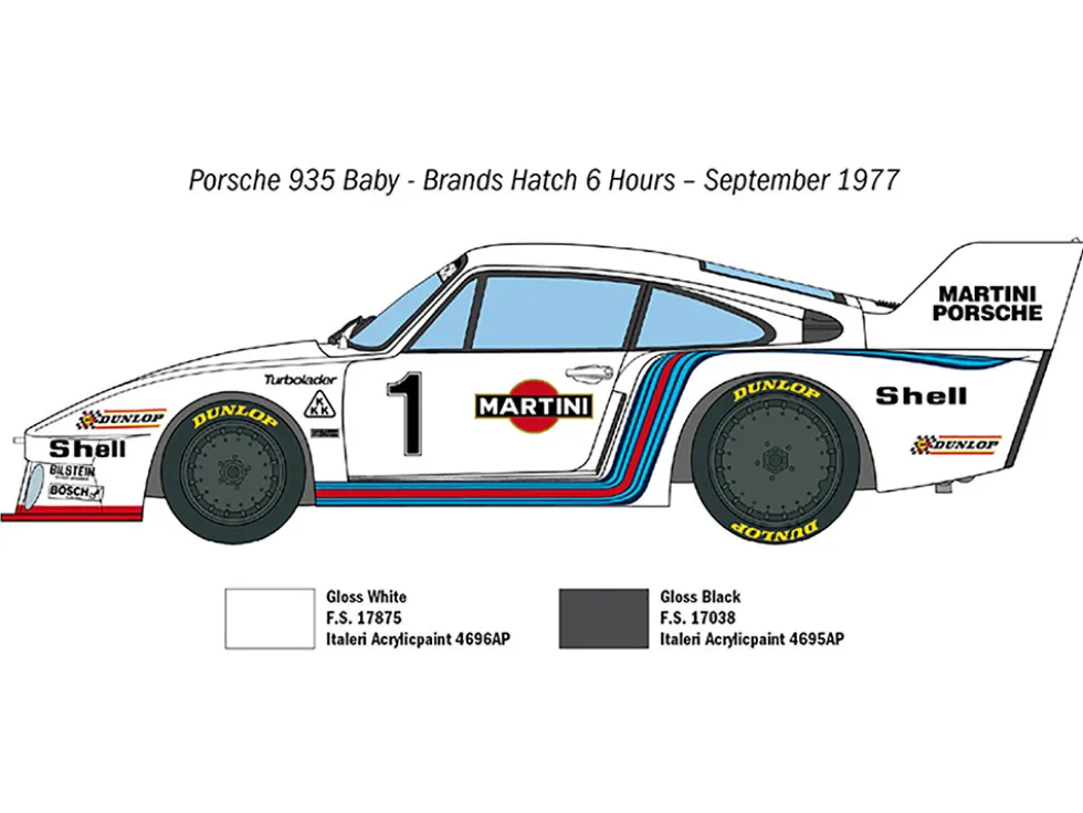 Skill 3 Model Kit Porsche 935 Baby 1/24 Scale Model Italeri 3639
