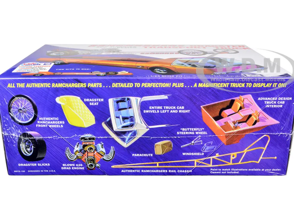Skill 2 Model Kit Ramchargers Dragster Advanced Design Transport Truck 2 Kits in 1 1/25 Scale Models MPC MPC970