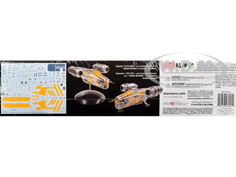 Skill 2 Model Kit Razor Crest Spaceship "Star Wars: The Mandalorian" 1/72 Scale Model by AMT