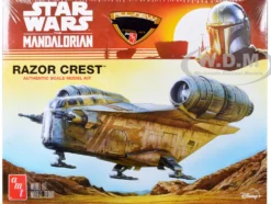 Skill 2 Model Kit Razor Crest Spaceship Star Wars: The Mandalorian 1/72 Scale Model AMT AMT1273