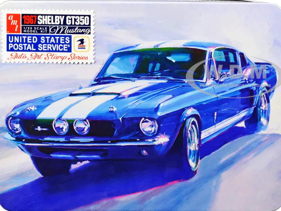 Skill 2 Model Kit 1967 Shelby Mustang GT350 USPS United States Postal Service Auto Art Stamp Series 1/25 Scale Model AMT AMT1356
