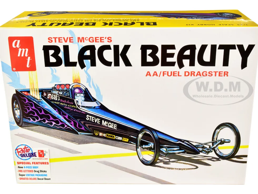 Skill 2 Model Kit Steve McGee's Black Beauty Wedge AA/Fuel Dragster 1/25 Scale Model AMT AMT1214