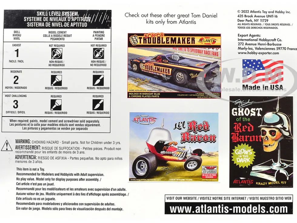 Skill 2 Model Kit Tom Daniel's Groovy Grader Dragster 1/24 Scale Model by Atlantis