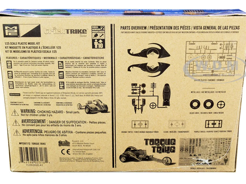 Skill 2 Model Kit Torque Trike Trick Trikes Series 1/25 Scale Model MPC MPC897