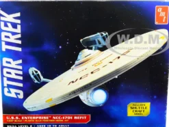 Skill 2 Model Kit U.S.S. Enterprise NCC-1701 Refit Starship Star Trek 1/537 Scale Model AMT AMT1080