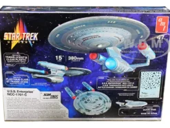 Skill 2 Model Kit U.S.S. Enterprise NCC-1701-C Space Ship Star Trek: The Next Generation 1987 TV Series 1/1400 Scale Model AMT AMT1332M
