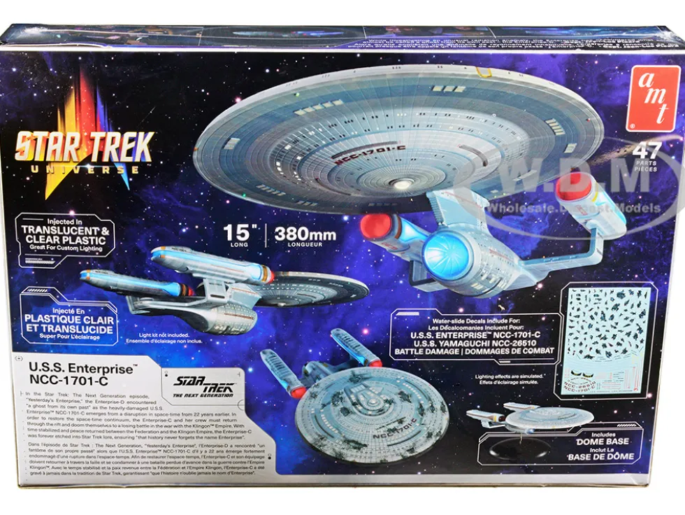 Skill 2 Model Kit U.S.S. Enterprise NCC-1701-C Space Ship Star Trek: The Next Generation 1987 TV Series 1/1400 Scale Model AMT AMT1332M