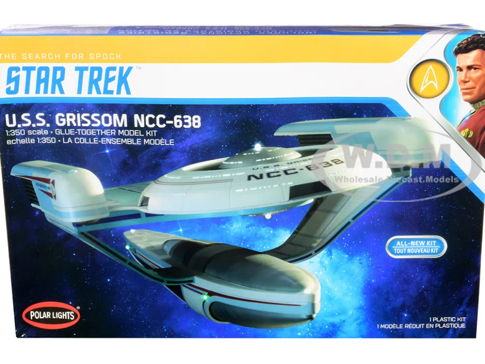 Skill 2 Model Kit U.S.S. Grissom NCC-638 Starship Star Trek III: The Search for Spock 1984 Movie 1/350 Scale Model Polar Lights POL991 M