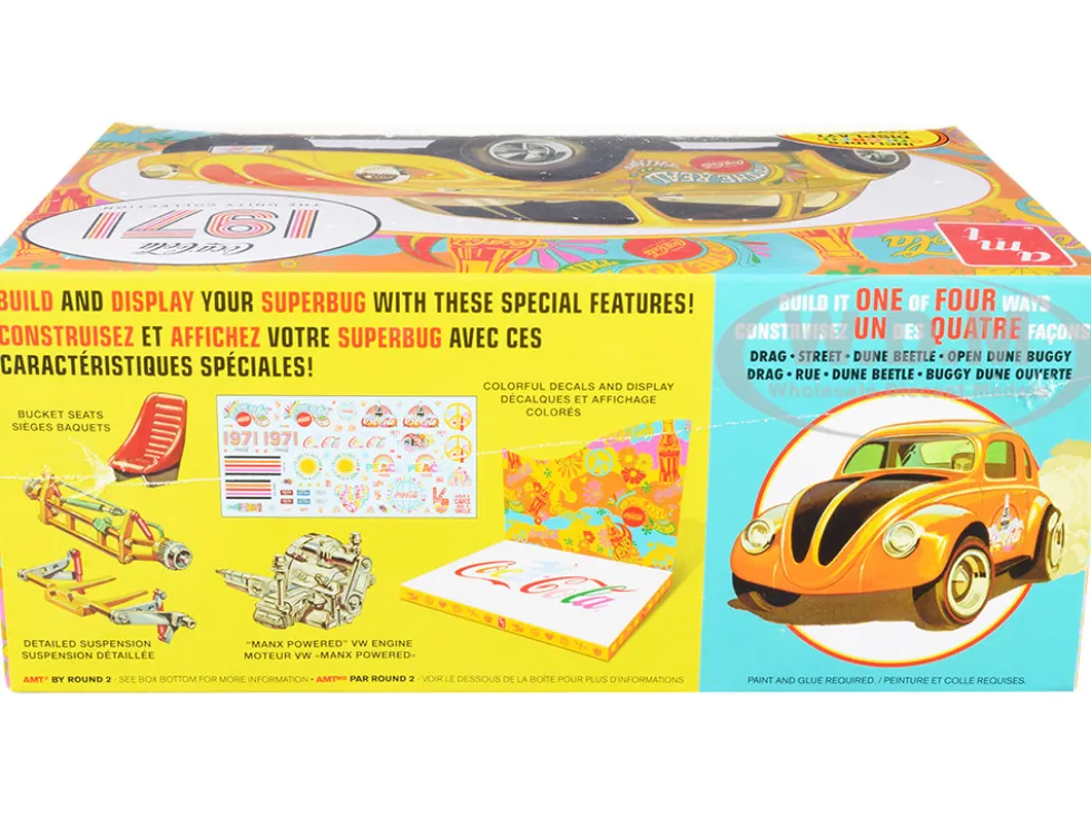 Skill 3 Model Kit Volkswagen Superbug Gasser Coca-Cola 1971 The Unity Collection 1/25 Scale Model AMT AMT1284 M