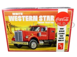 Skill 3 Model Kit White Western Star Semi Truck Tractor Coca Cola 1/25 Scale Model AMT AMT1160