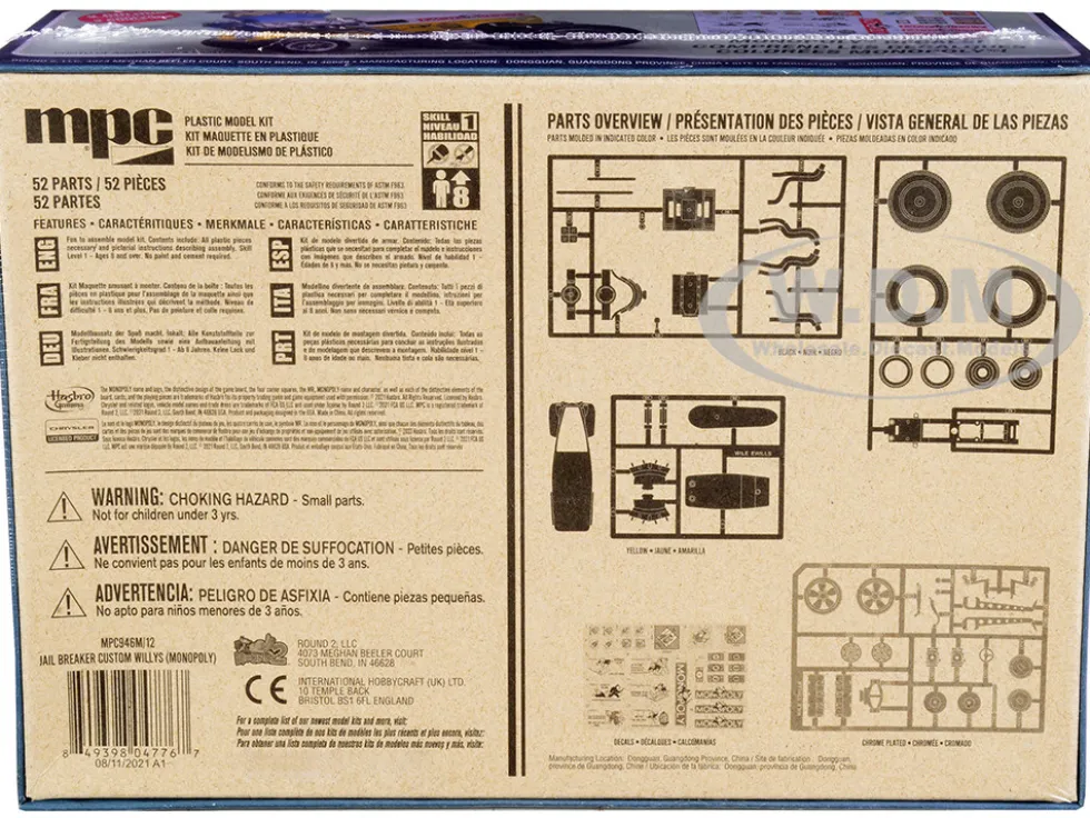 Skill 1 Snap Model Kit Custom Willys Panel Van Jail Breaker Monopoly 1/25 Scale Model MPC MPC946 M