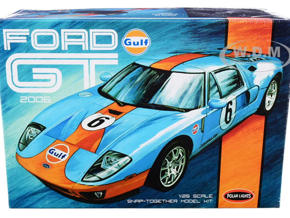 Skill 2 Snap Model Kit 2006 Ford GT Gulf Oil 1/25 Scale Model Polar Lights POL955